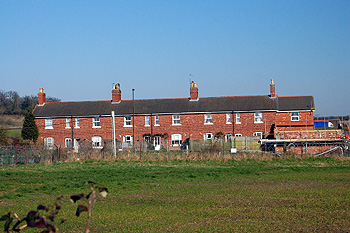 Railway Cottages seen from Station Road March 2011